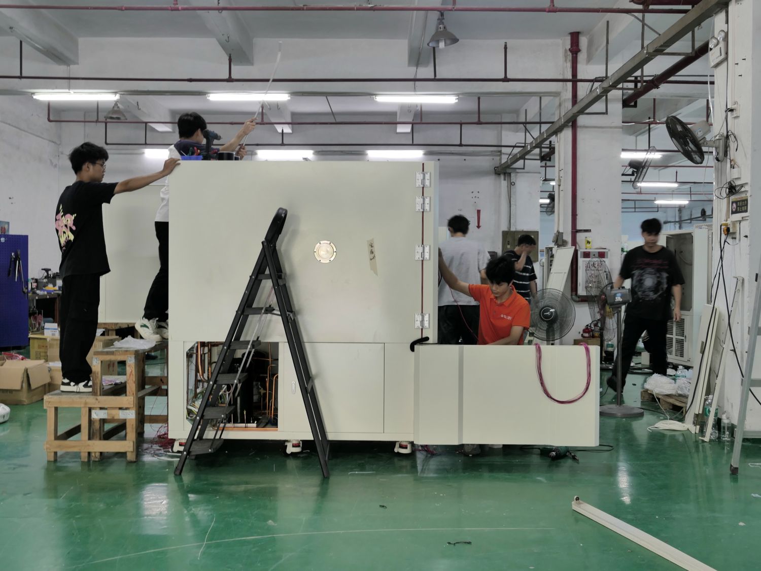 They are conducting the equipment debugging